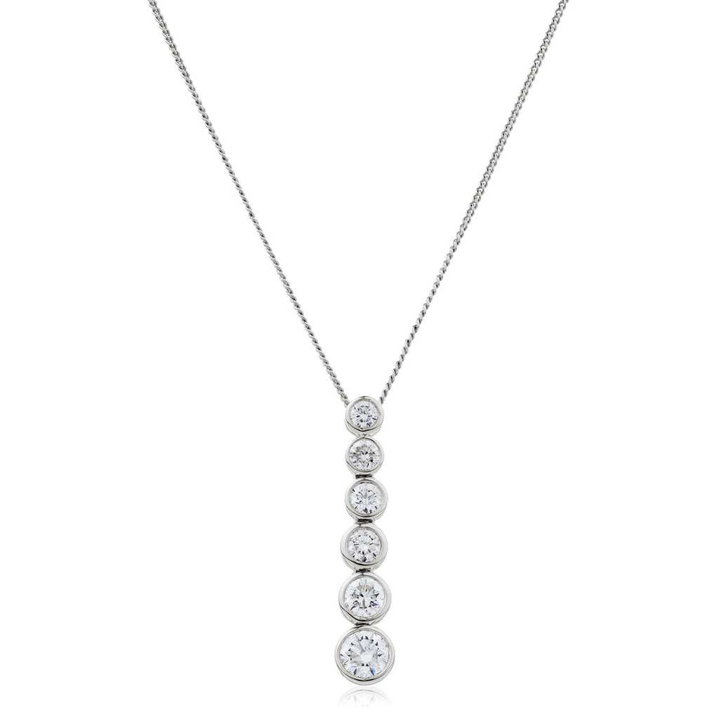 18ct White Gold 0.40ct Graduated Diamond Drop Necklace