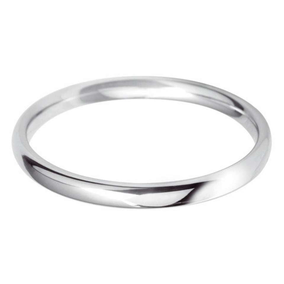 18ct White Gold 2mm Light Court Ladies Wedding Ring