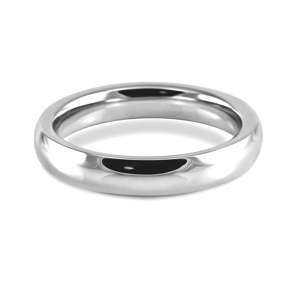 Platinum 4mm Heavy Court Wedding Ring Horizontal Closeup