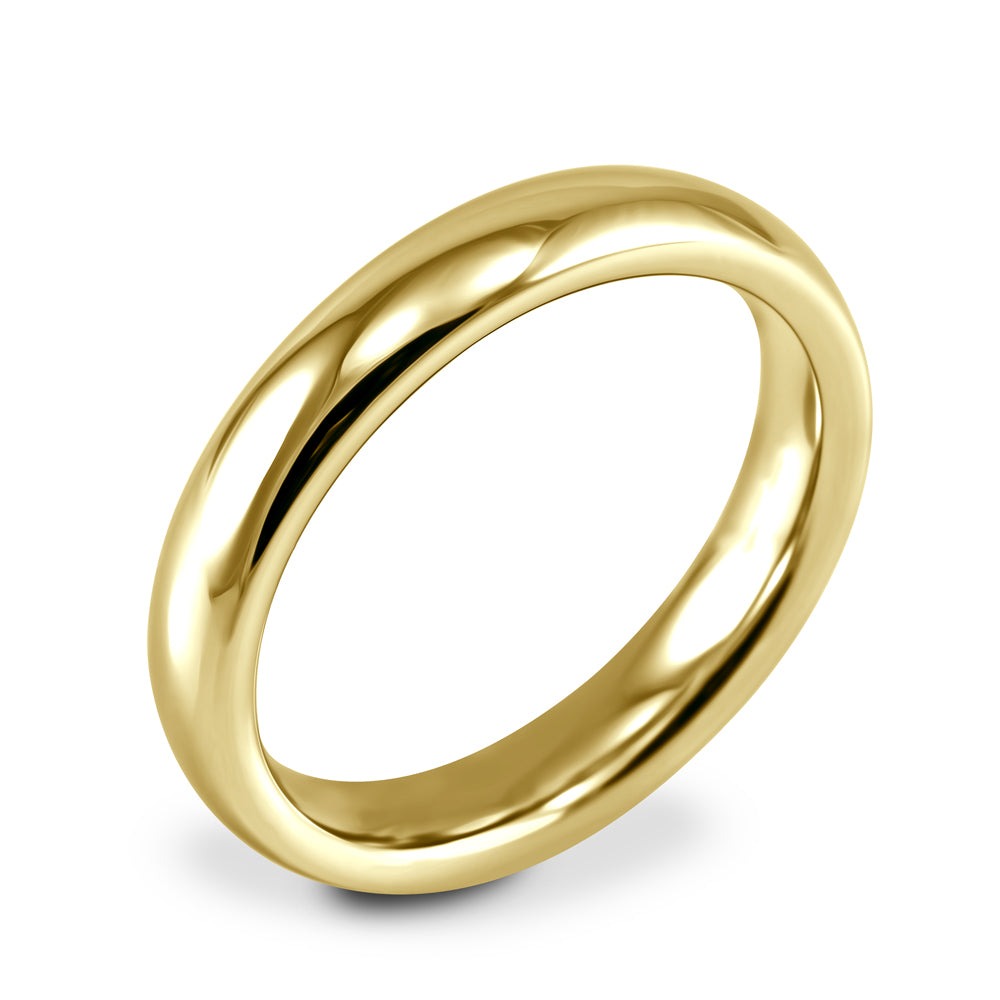 18ct Yellow Gold 4mm Classic Court Gents Wedding Ring