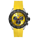 tag heuer formula 1 43mm yellow dial quartz chronograph gents watch