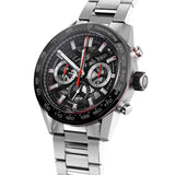 tag heuer carrera chronograph 45mm automatic gents watch dial close up