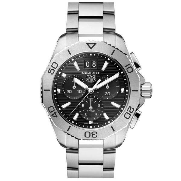 tag heuer aquaracer professional 200 date 40mm black dial chronograph quartz gents watch