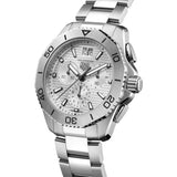 tag heuer aquaracer professional 200 date 40mm silver dial chronograph quartz gents watch