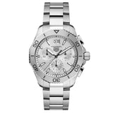 tag heuer aquaracer professional 200 date 40mm silver dial chronograph quartz gents watch