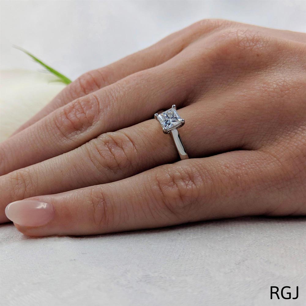 The Classic Platinum Princess Cut Diamond Solitaire Engagement Ring