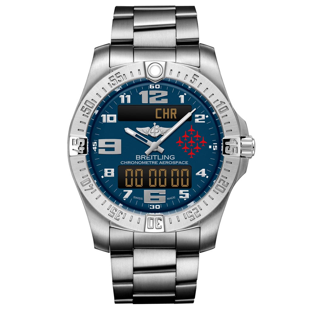 Breitling Aerospace Red Arrows Limited Edition 43mm Blue Dial Titanium Gents Quartz Watch E793636E1C1E1