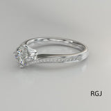 The Dursey Platinum Round Brilliant Cut Diamond Solitaire Engagement Ring With Diamond Set Twist Shoulders