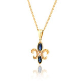 Clogau 9ct Yellow And Rose Gold Bohemia Blue Sapphire And Diamond Pendant Necklace FDLP5