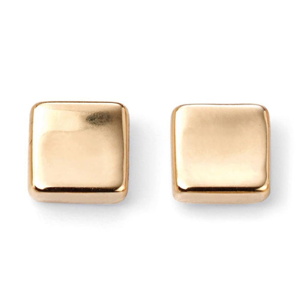 9ct Yellow Gold Square Stud Earrings GE2071