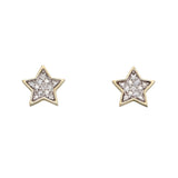 9ct Yellow Gold Diamond Star Stud Earrings GE2310