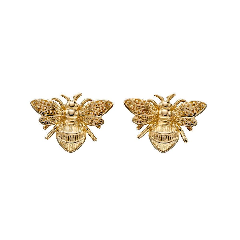 9ct Yellow Gold Bee Earrings GE2322