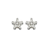 9ct White Gold Diamond Star Stud Earrings GE2353