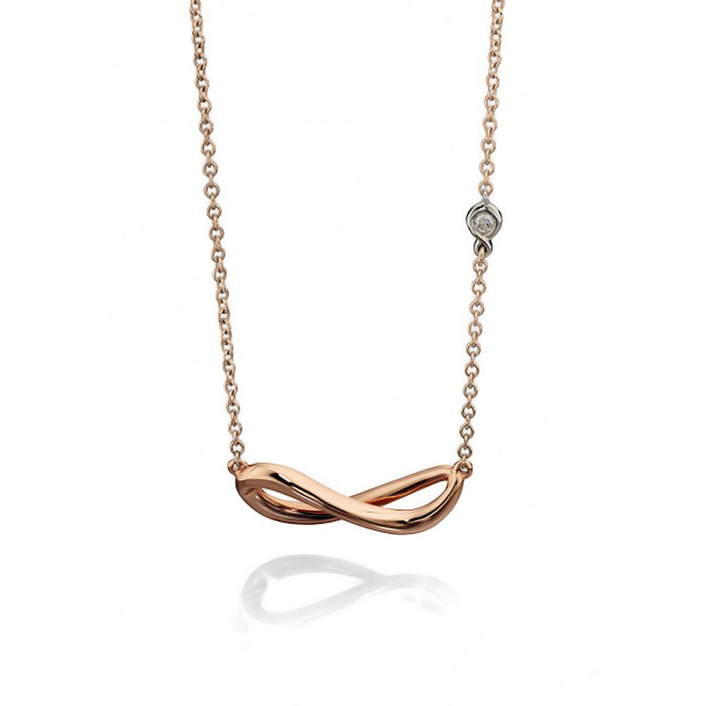 9ct Rose Gold Diamond Infinity Necklace GN248