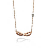 9ct Rose Gold Diamond Infinity Necklace GN248