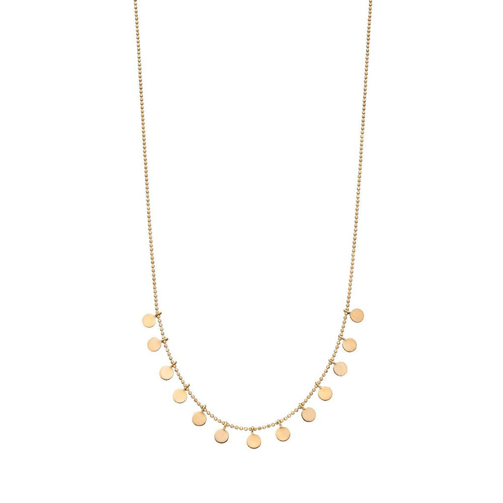 9ct Yellow Gold Disc Drop Necklace GN316