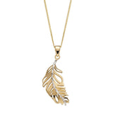 9ct Yellow Gold Feather Pendant GP2228