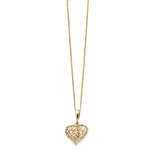 9ct Yellow Gold Caged Heart Pendant GP824