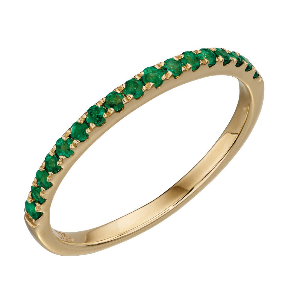 9ct Yellow Gold Emerald Eternity Ring GR538G