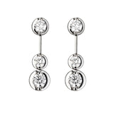 18ct White Gold 1.00ct Diamond Trilogy Bar Drop Earrings