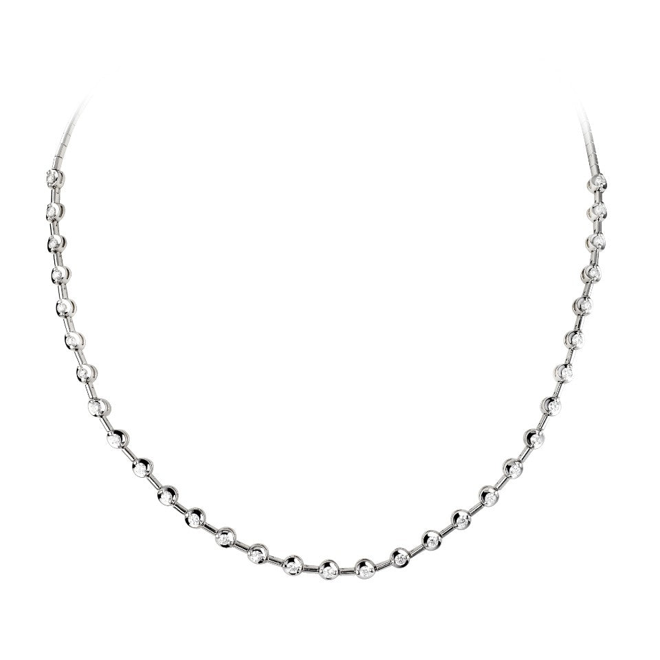 18ct White Gold 1.55ct Diamond Line Necklace