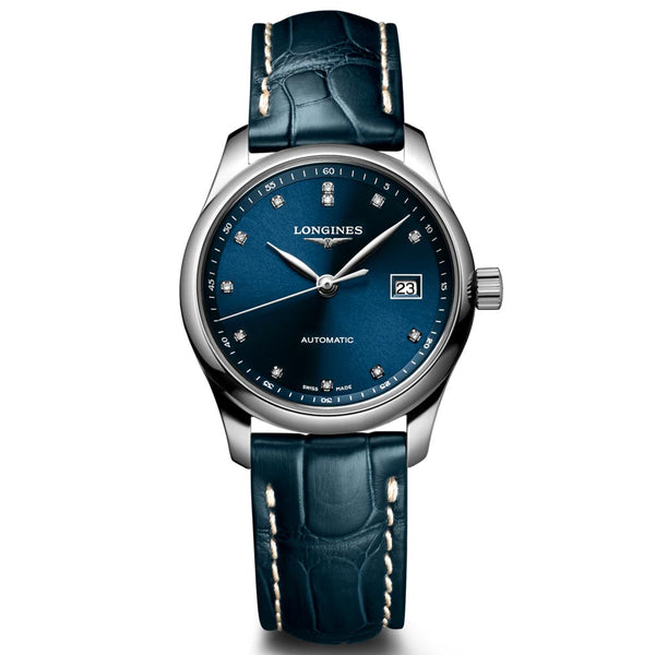 Longines Master Collection 29mm Blue Dial Diamond Automatic Ladies Watch L2.257.4.97.0