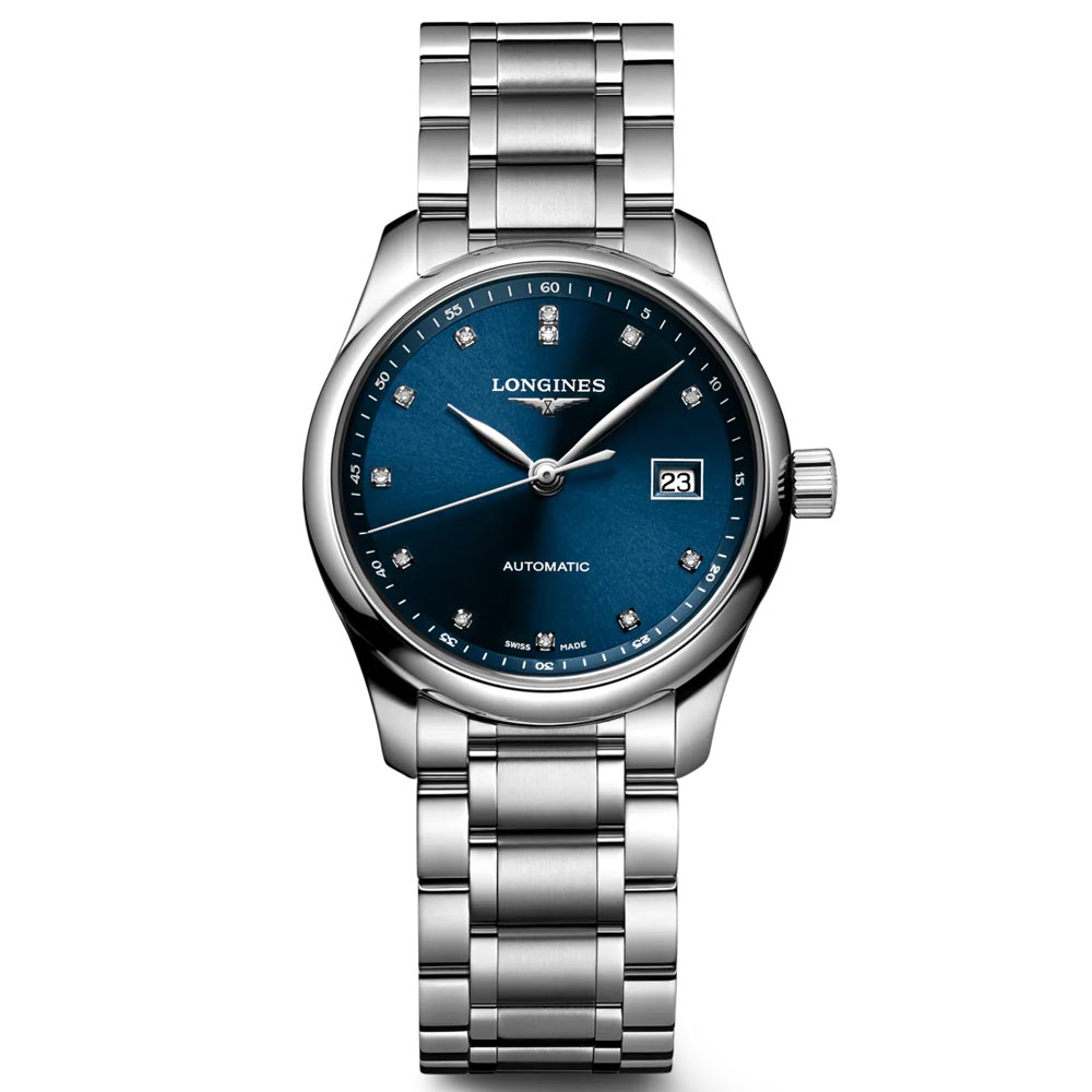 Longines Master Collection 29mm Blue Dial Diamond Automatic Ladies Watch L2.257.4.97.6