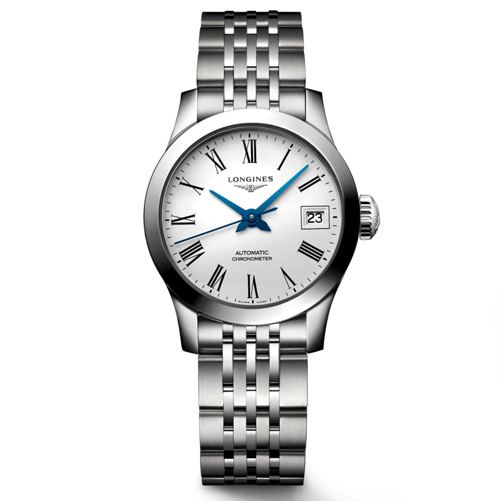 longines ladies record collection stainless steel watch