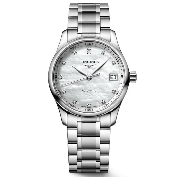 Longines Master Collection 34mm MOP Diamond Dot Dial Automatic Ladies Watch L2.357.4.87.6