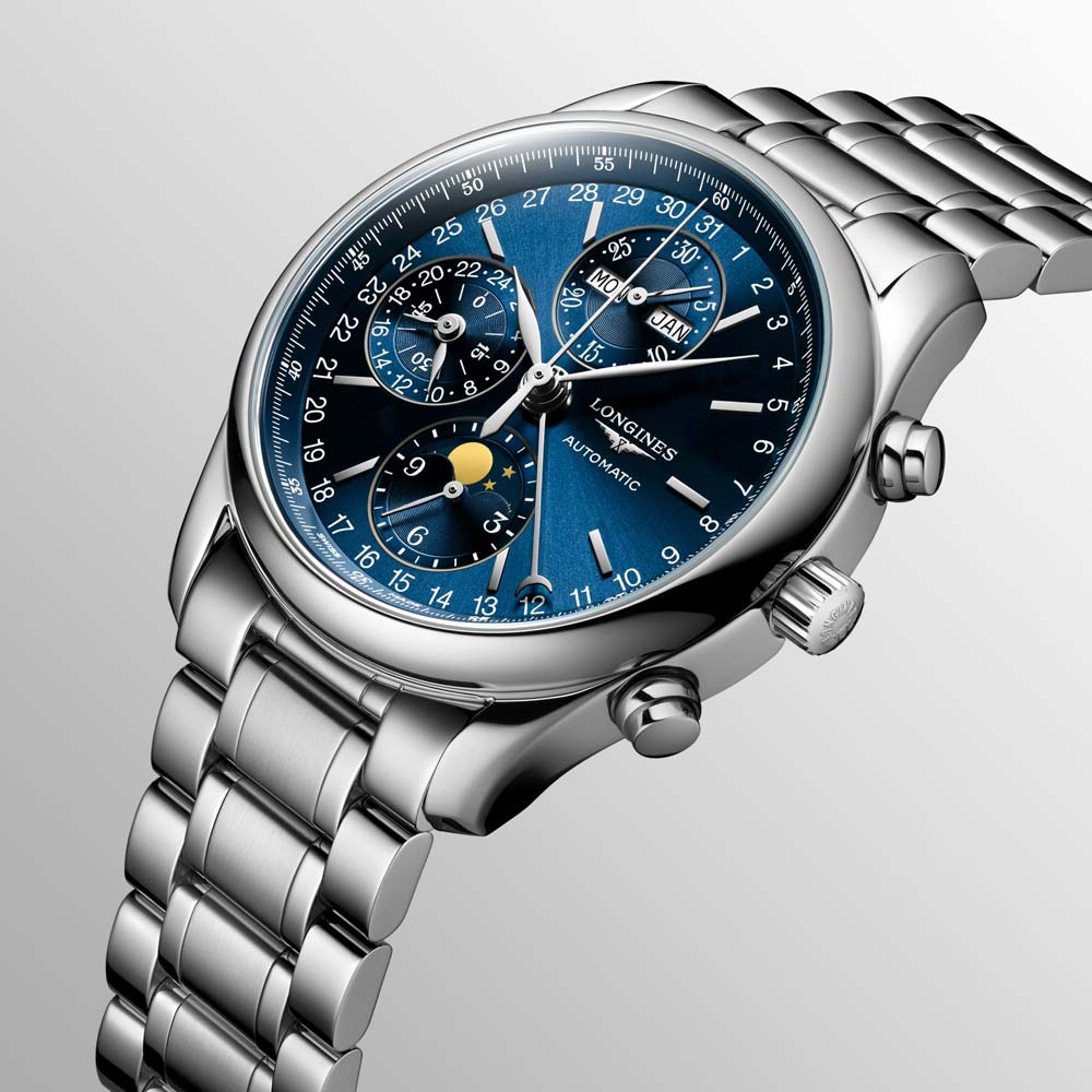Longines Master Collection 40mm Blue Dial Moonphase Automatic Chronograph Gents Watch L2.673.4.92.6