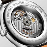 longines master collection 40mm silver dial automatic gents watch case back view