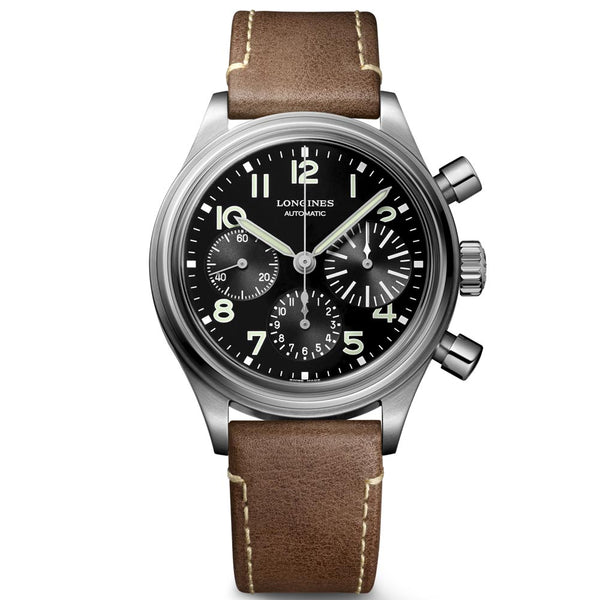 longines avigation bigeye 41mm black dial automatic chronograph gents watch
