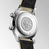 longines legend diver 36mm beige dial automatic watch case back view