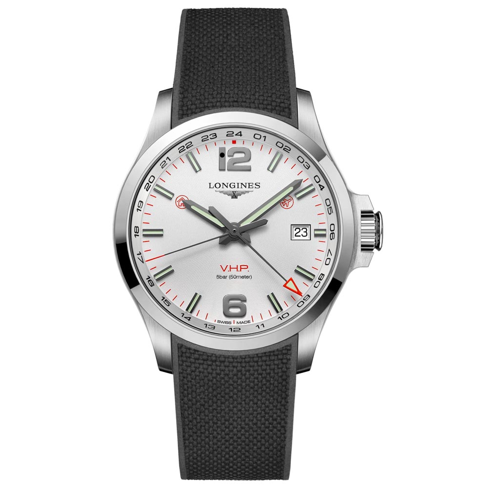 Longines Conquest VHP GMT 43mm Silver Dial Gents Quartz Watch L3.728.4.76.9