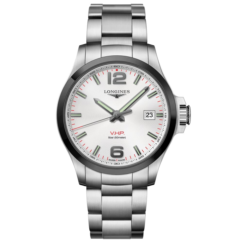 Longines Conquest VHP 43mm Silver Dial Gents Quartz Watch L3.729.4.76.6