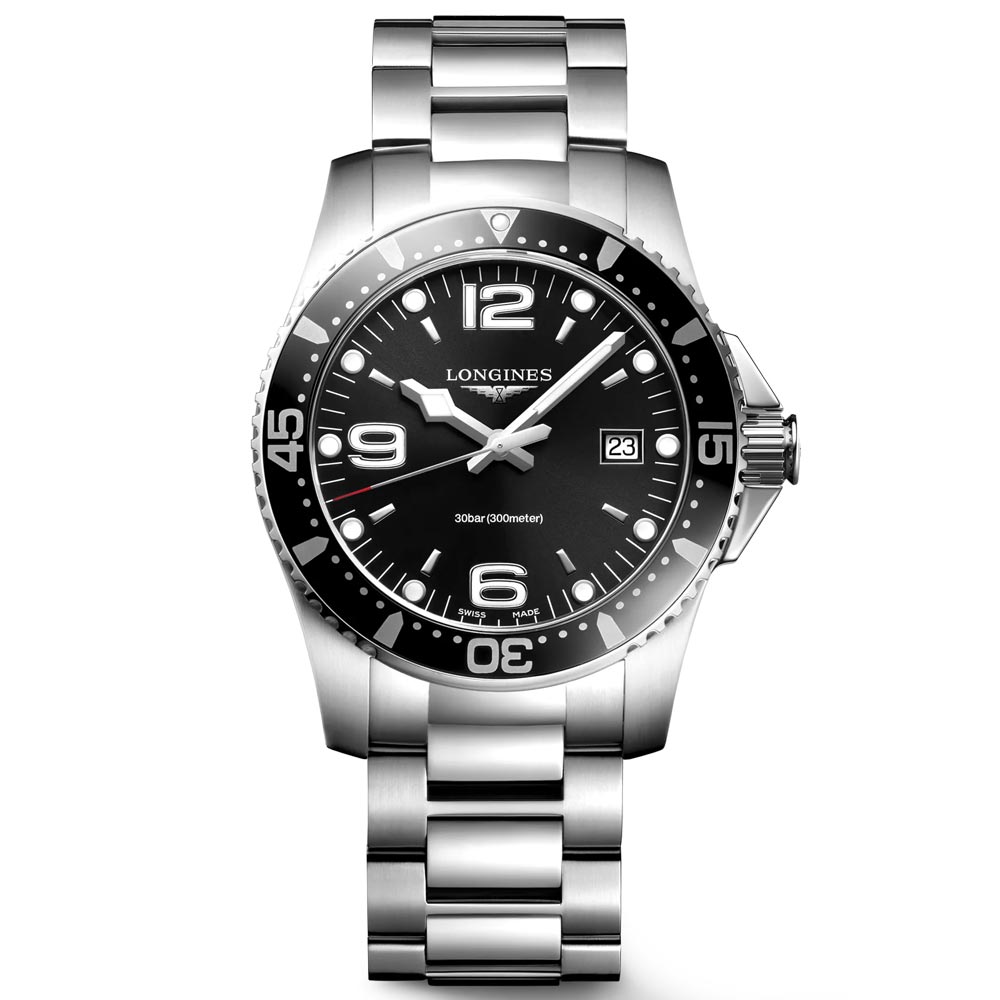 Longines HydroConquest 41mm Black Dial Gents Quartz Watch L3.740.4.56.6