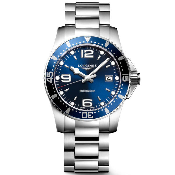 longines hydroconquest 39mm blue dial automatic gents watch