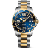 longines hydroconquest 41mm blue dial gold pvd steel automatic gents watch