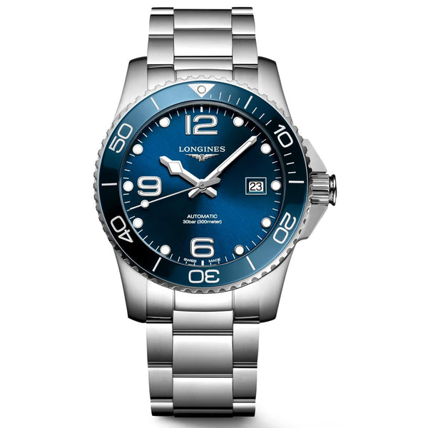 longines hydroconquest 41mm blue dial automatic gents watch