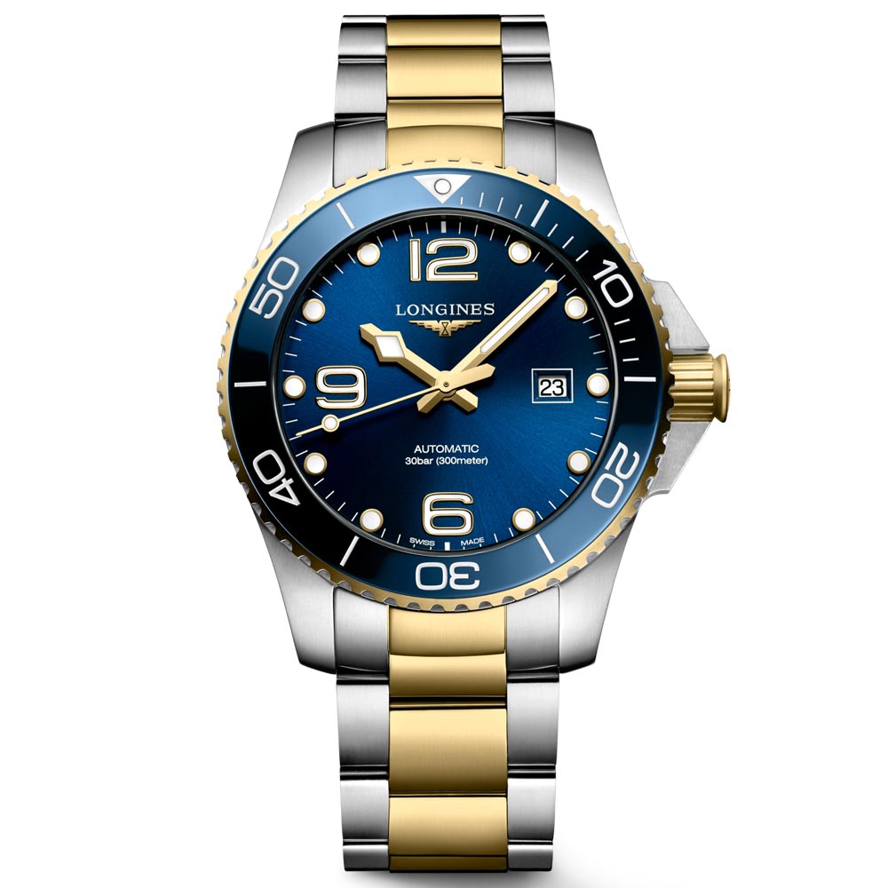 Longines HydroConquest 43mm Blue Dial Yellow PVD Steel Automatic Gents Watch L3.782.3.96.7
