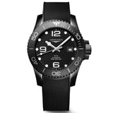 longines hydroconquest 43mm black dial ceramic automatic gents watch