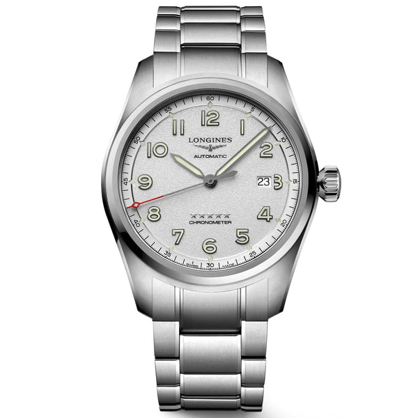 longines spirit 42mm silver dial automatic gents watch