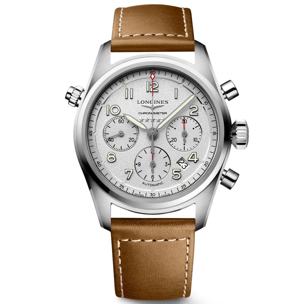 Longines Spirit 42mm Silver Dial Automatic Chronograph Gents Watch L3.820.4.73.2