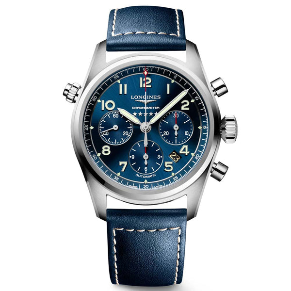 longines spirit 42mm blue dial automatic chronograph gents watch