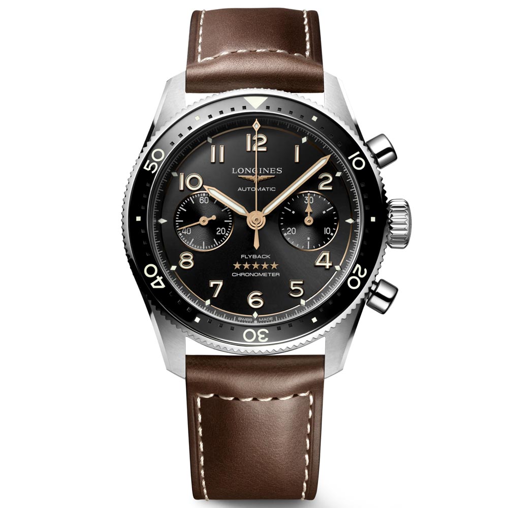 Longines Spirit Flyback 42mm Black Dial Automatic Chronograph Gents Watch L3.821.4.53.2