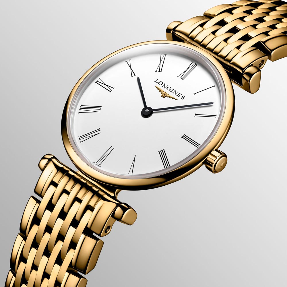 Longines La Grande Classique 24mm White Dial Gold PVD Steel Ladies Quartz Watch L4.209.2.11.8