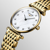 longines ladies la grande classique stainless steel diamond watch dial close up