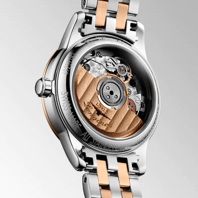Longines Flagship 26mm White Dial Rose PVD Steel Diamond Automatic Lad