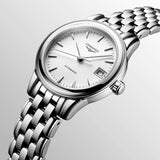 longines ladies flagship stainless steel automatic watch lug view