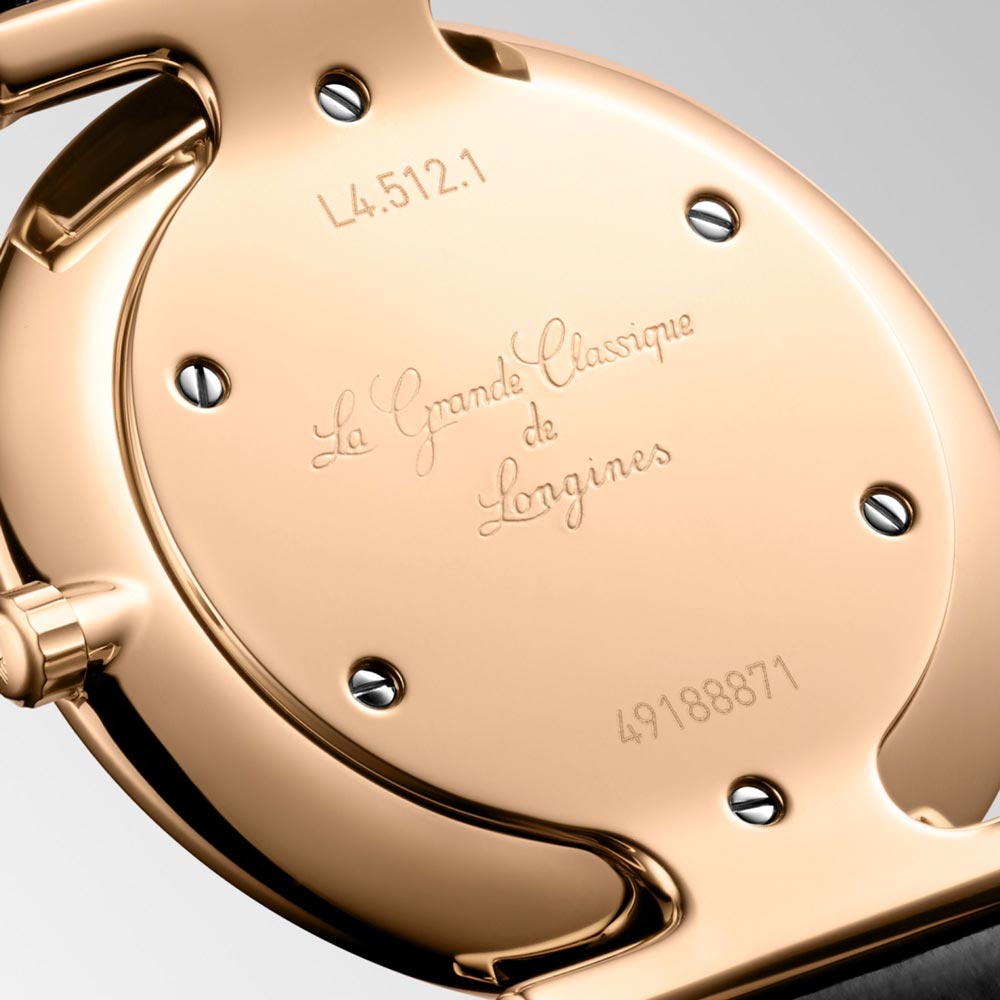 Longines La Grande Classique 29mm Black Dial Rose PVD Steel Diamond Ladies Quartz Watch L4.512.1.57.7